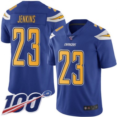 Los Angeles Chargers NFL Football Rayshawn Jenkins Electric Blue Jersey Men Limited  #23 100th Season Rush Vapor Untouchable->youth nfl jersey->Youth Jersey